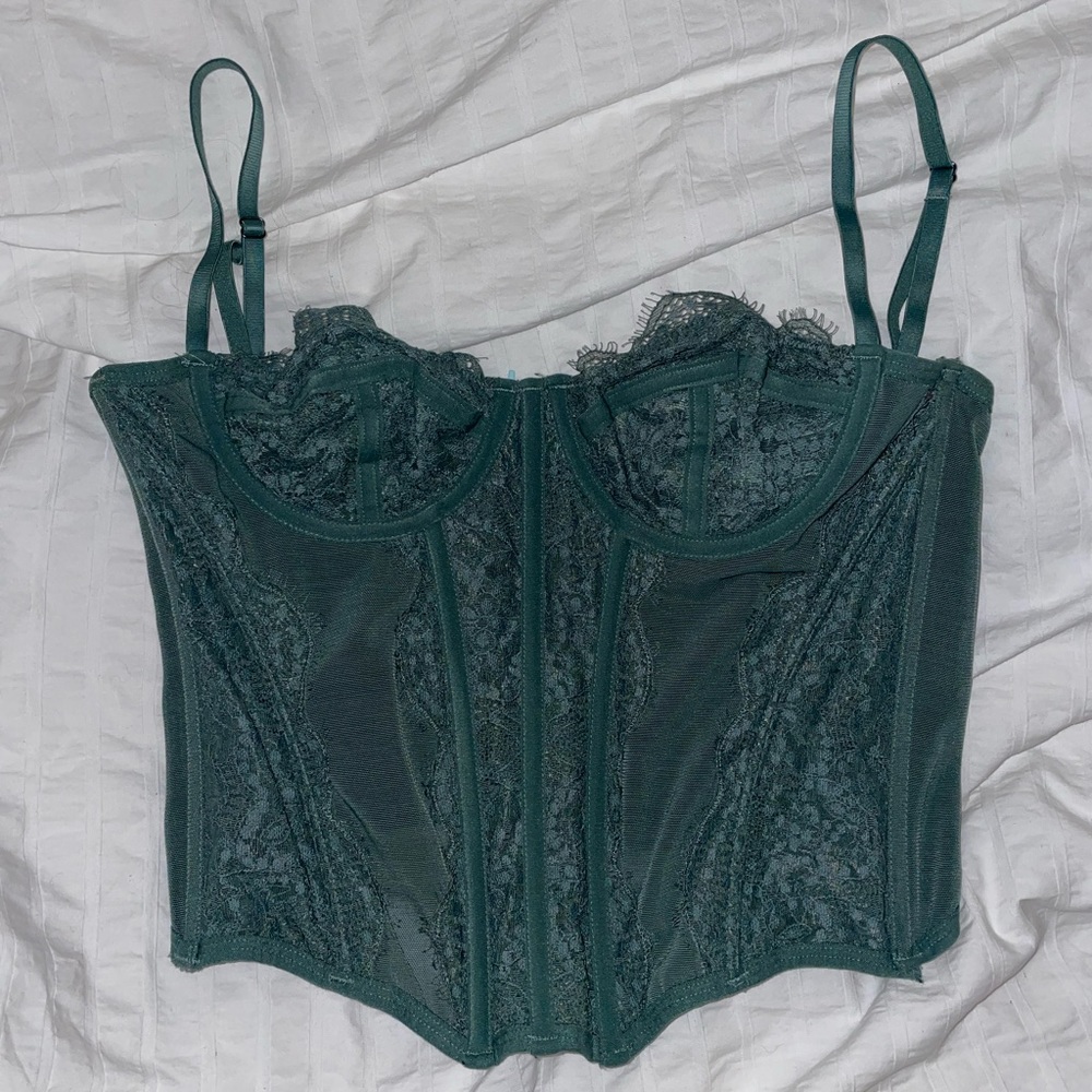 Urban Outfitters Sage Green Corset Top